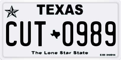 TX license plate CUT0989