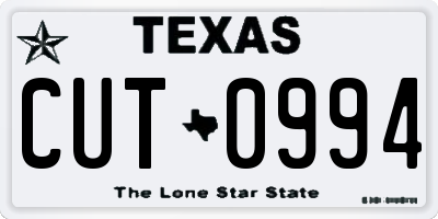 TX license plate CUT0994
