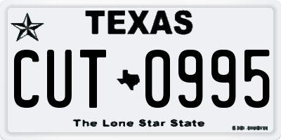 TX license plate CUT0995