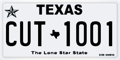 TX license plate CUT1001