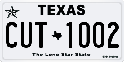 TX license plate CUT1002