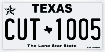 TX license plate CUT1005