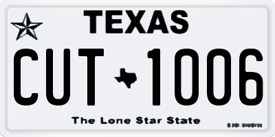 TX license plate CUT1006