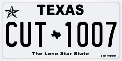 TX license plate CUT1007