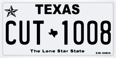 TX license plate CUT1008