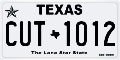 TX license plate CUT1012