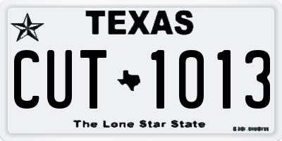 TX license plate CUT1013