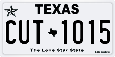 TX license plate CUT1015