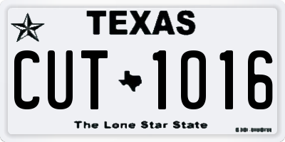 TX license plate CUT1016