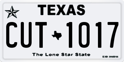 TX license plate CUT1017