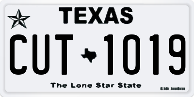 TX license plate CUT1019