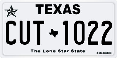 TX license plate CUT1022