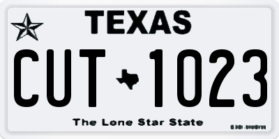 TX license plate CUT1023