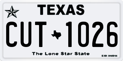 TX license plate CUT1026