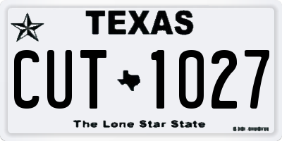 TX license plate CUT1027