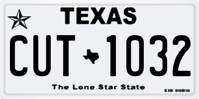 TX license plate CUT1032