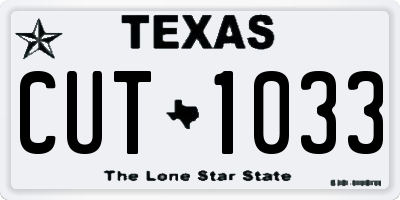 TX license plate CUT1033