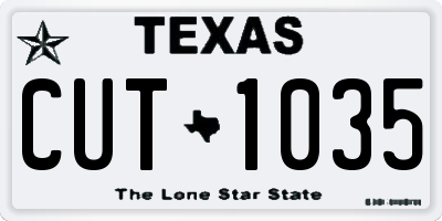 TX license plate CUT1035