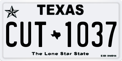 TX license plate CUT1037