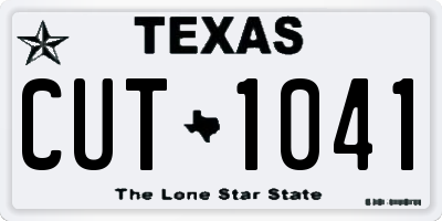 TX license plate CUT1041