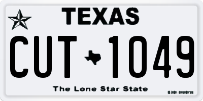 TX license plate CUT1049