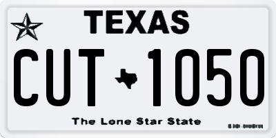 TX license plate CUT1050