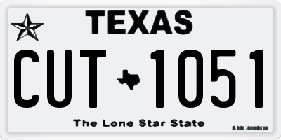 TX license plate CUT1051