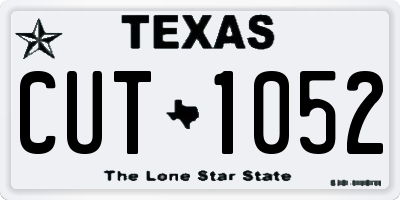 TX license plate CUT1052