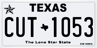TX license plate CUT1053