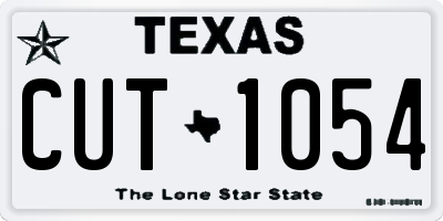 TX license plate CUT1054