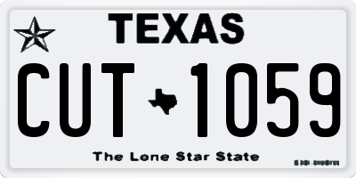 TX license plate CUT1059