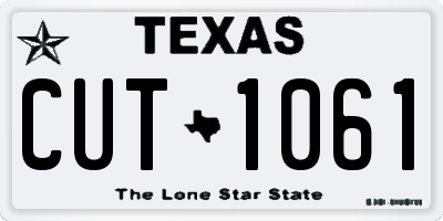 TX license plate CUT1061