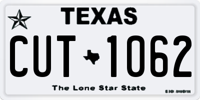 TX license plate CUT1062