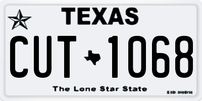 TX license plate CUT1068