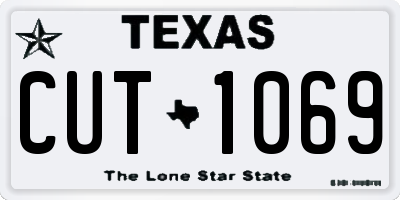 TX license plate CUT1069