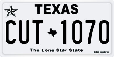 TX license plate CUT1070