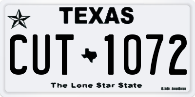 TX license plate CUT1072