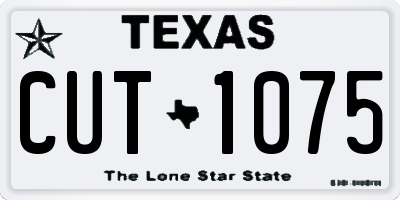 TX license plate CUT1075