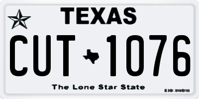 TX license plate CUT1076