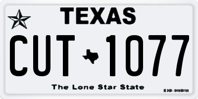TX license plate CUT1077
