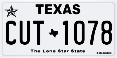 TX license plate CUT1078