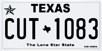 TX license plate CUT1083
