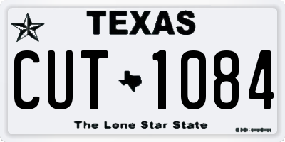 TX license plate CUT1084