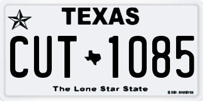TX license plate CUT1085