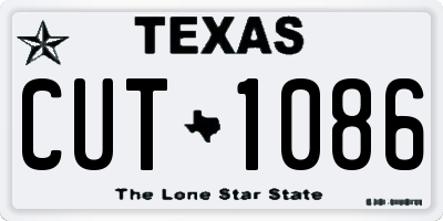 TX license plate CUT1086