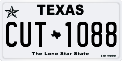 TX license plate CUT1088