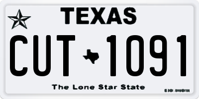 TX license plate CUT1091