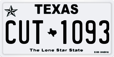 TX license plate CUT1093