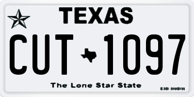 TX license plate CUT1097