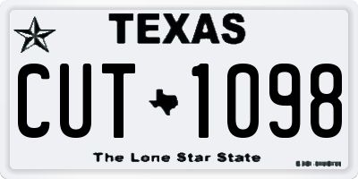 TX license plate CUT1098